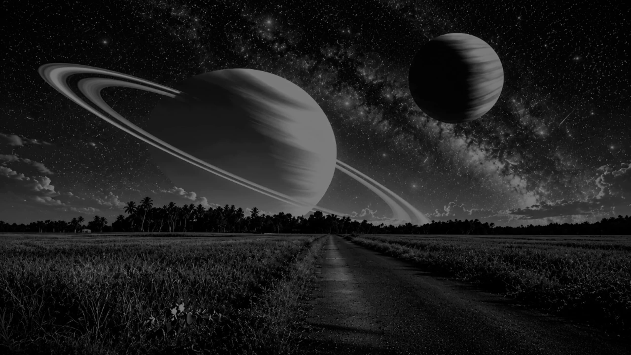 Celestial Saturn Cosmos Landscape Background